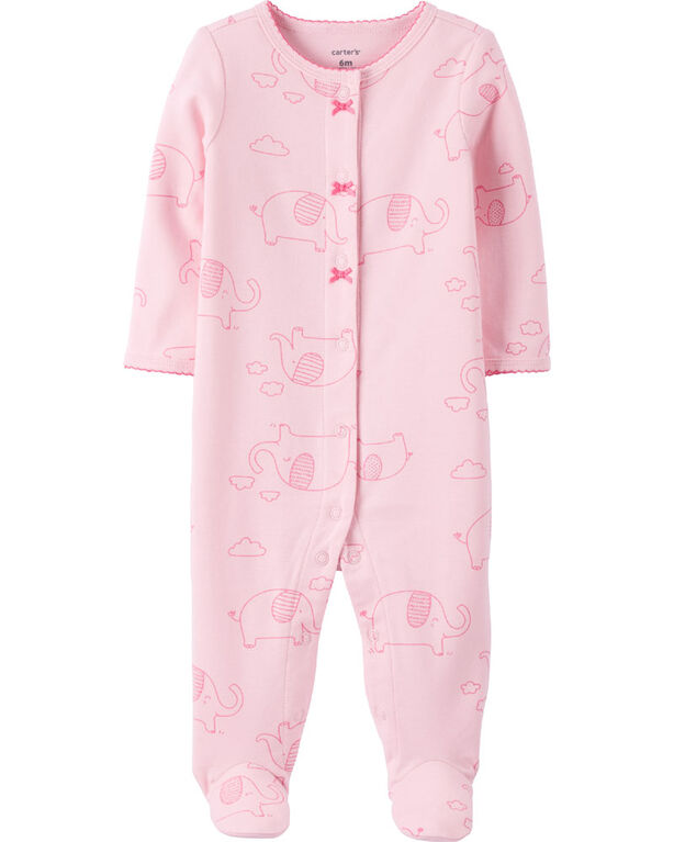 Carter's Elephant Snap-Up Cotton Sleep & Play - Pink, 6 Months