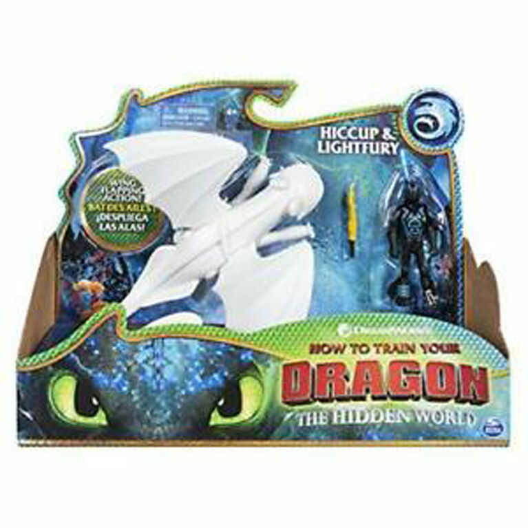 How To Train Your Dragon, Lightfury and Hiccup, Dragon with Armored Viking Figure