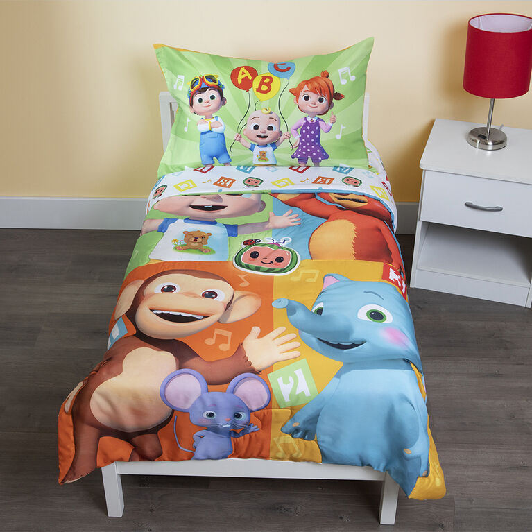 CoComelon 4-piece Toddler Bedding Set - Learning is Fun