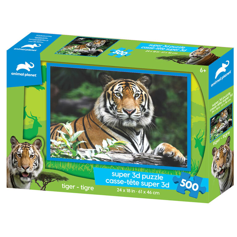 Planète Animale - Tigre - 500 pc Casse-tête Super 3D - Notre exclusivité