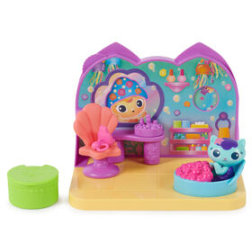 DreamWorks, Gabby's Dollhouse, Coffret Spa marin de MerCat, avec figurine Marine, jouets surprises et meubles de maison de poupée