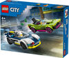 Ensemble LEGO City La poursuite entre la voiture de police et la voiture puissante 60415