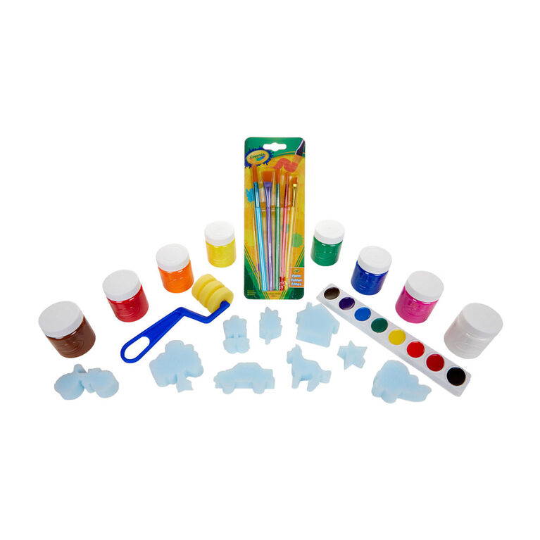 Crayola - 10 pots de peinture lavable - boîte française - Peinture