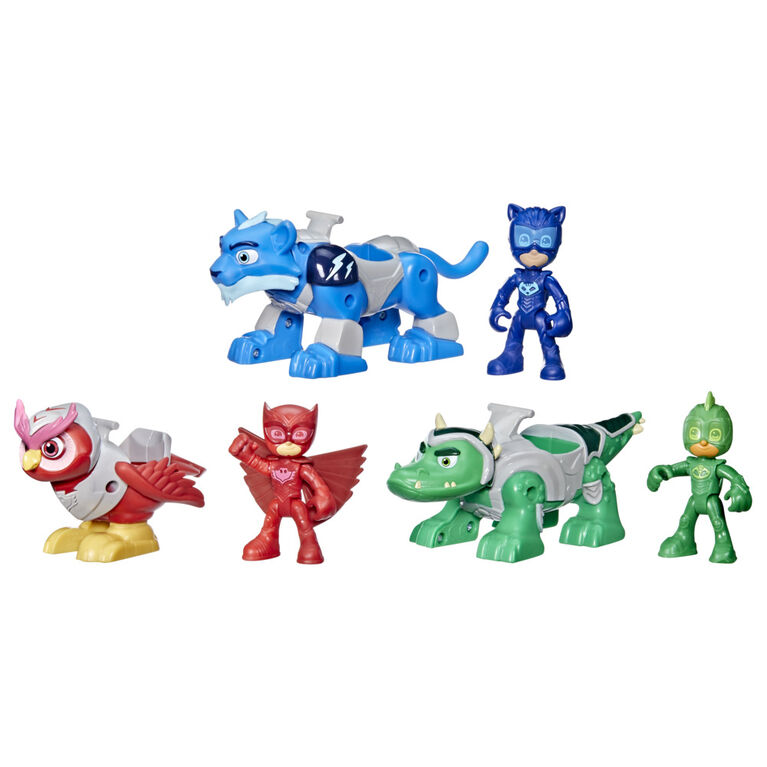 PJ Masks Animal Power Hero Animal Trio Preschool Toy, Figure and Vehicle Set