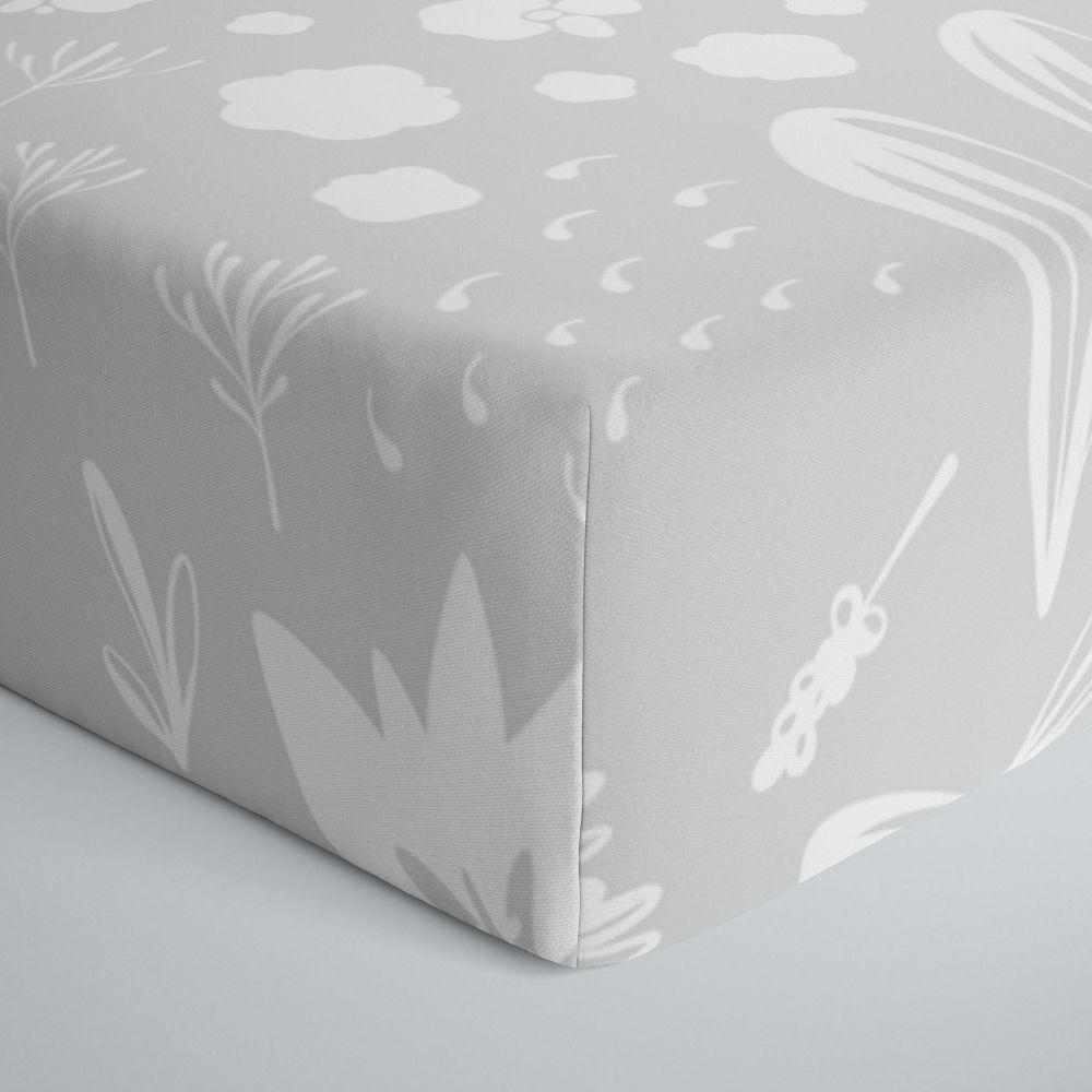 Percale Dream Crib Sheet Bunny Grey