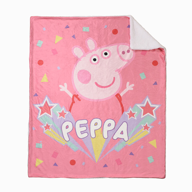 Peppa Pig Sherpa Throw Blanket, 60 x 80 inches