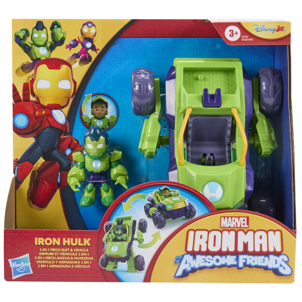Marvel Iron Man and his Awesome Friends Iron Hulk 2-In-1 Mech Suit & Vehicle, Action Figure & Toy Vehicle