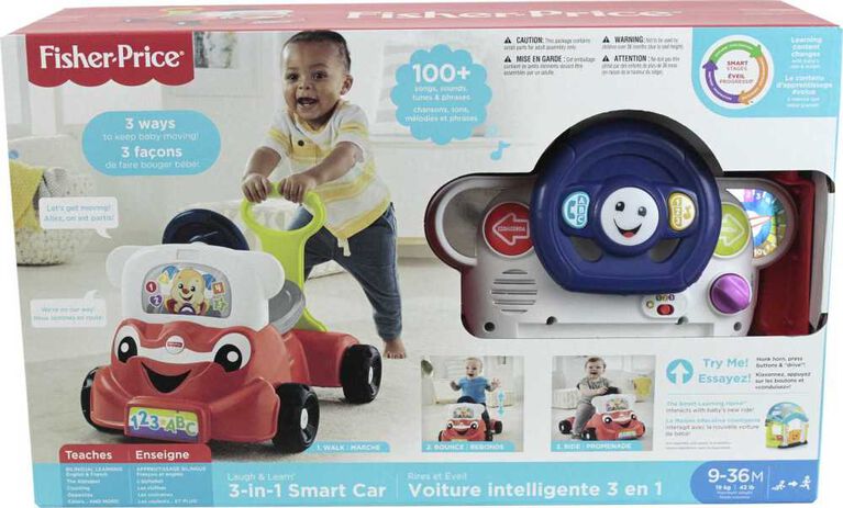 Fisher-Price - Rires et Éveil - Voiture intelligente 3 en 1 - Édition bilingue