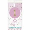 Pink Gingham Nappe en Plastique 54" x 84"