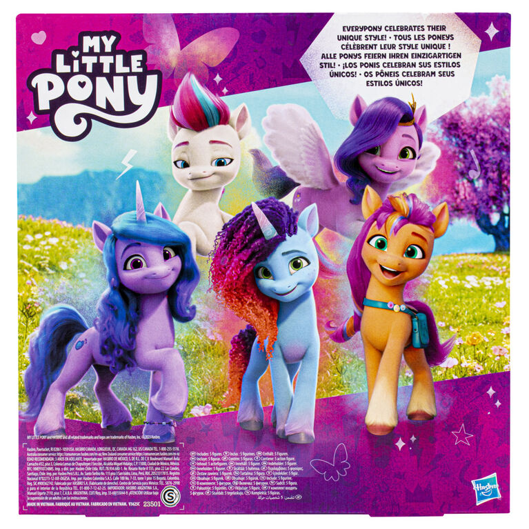 My Little Pony Toys Celebration Tails 5-Figure Set, 3-Inch Small Dolls for Girls and Boys, Unicorn Toys - R Exclusive