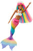 Barbie Dreamtopia Rainbow Magic Mermaid Doll with Rainbow Hair and Water-Activated Color Change Feature