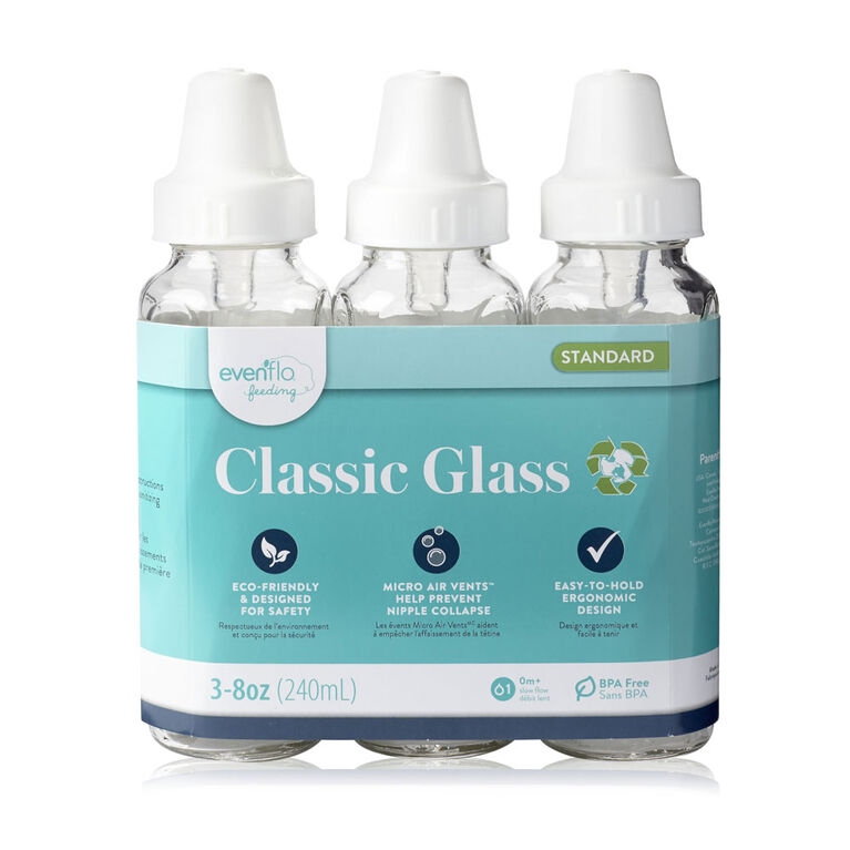 Biberon en verre classique (8oz, 3 Pack)