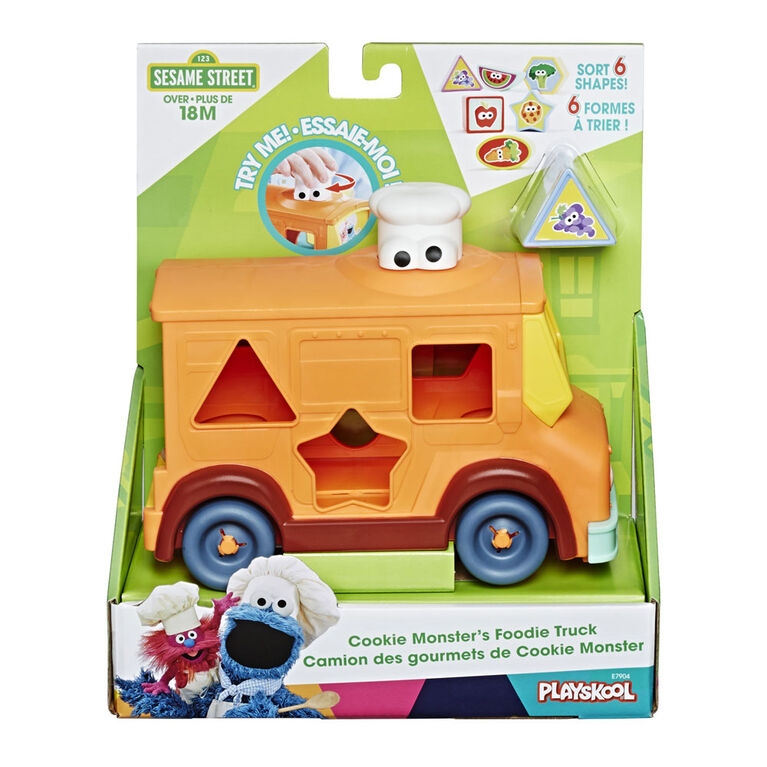 Sesame Street Camion des gourmets de Cookie Monster, trieur de formes et véhicule-jouet