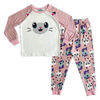 Gabby 2 Piece Pajama Set - Pink/White