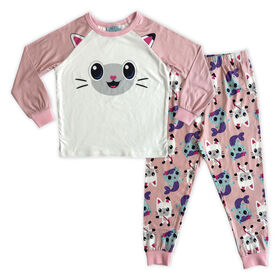 Gabby 2 Piece Pajama Set - Pink/White