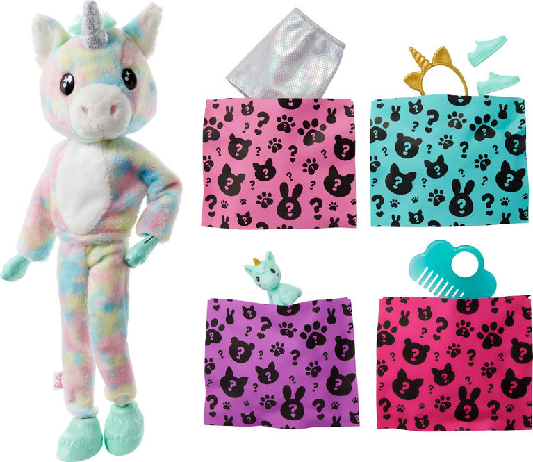 Barbie Cutie Reveal Fantasy Series Doll with Unicorn Plush Costume