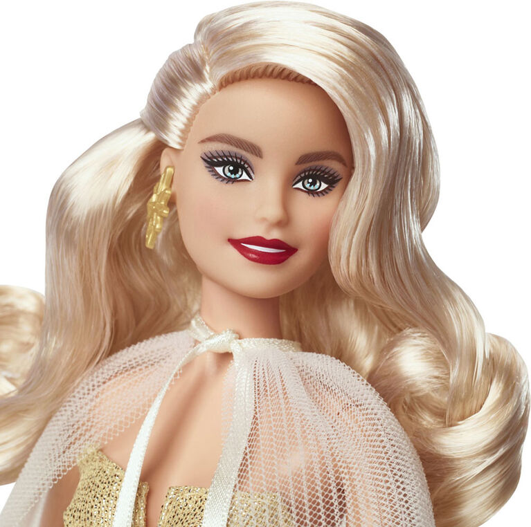 Poupée Barbie Joyeux anniversaire, blonde, vêtue d'une robe de