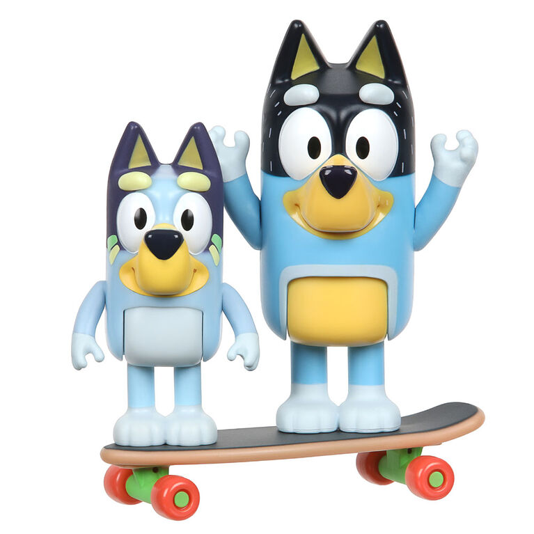 Bluey Figure 2 Pack- Skateboard - Bluey and Bandit