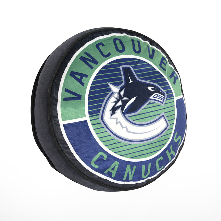 Coussin de rondelle des Canucks de Vancouver de la LNH (14 x 14 po)