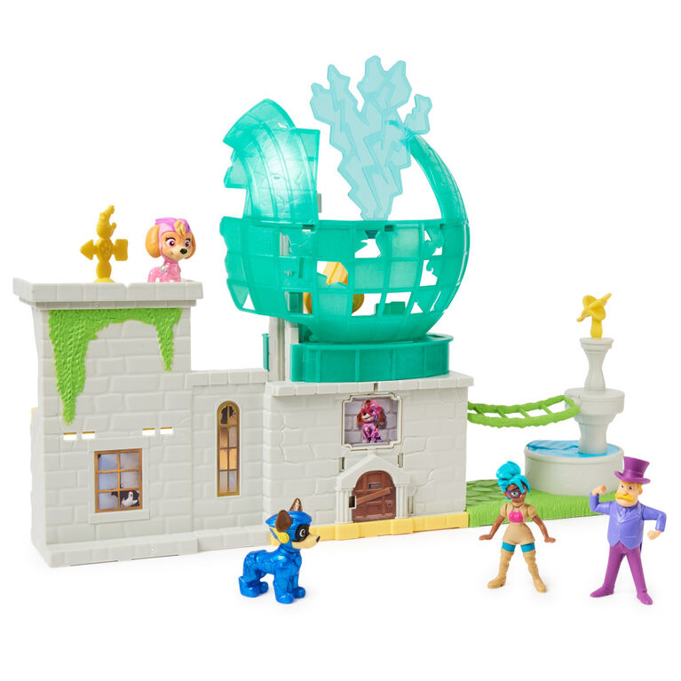 PAW Patrol: The Mighty Movie, Observatory Playset, with Mighty Pups Marshall, Vee & Mayor Humdinger Toy Figures