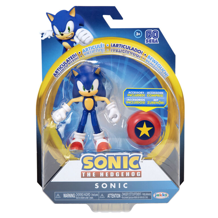 SONIC - 4" Figures with Accessories - Wave 1 - Modern Sonic with Star Spring