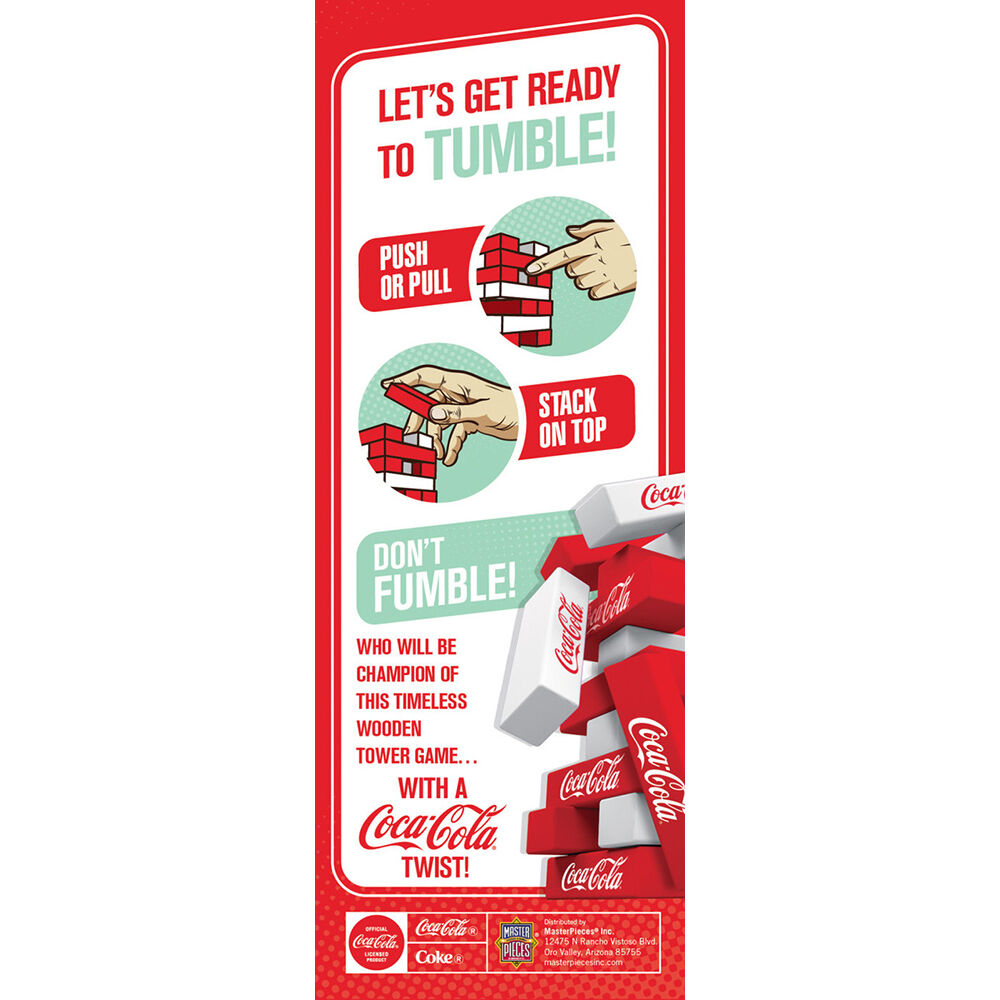 Masterpieces Puzzle Company Coca-Cola Mini Tumble Tower Board Game - English Edition