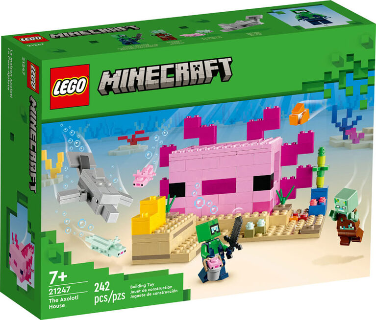 LEGO Minecraft The Axolotl House 21247 Building Toy Set (242 Pieces)