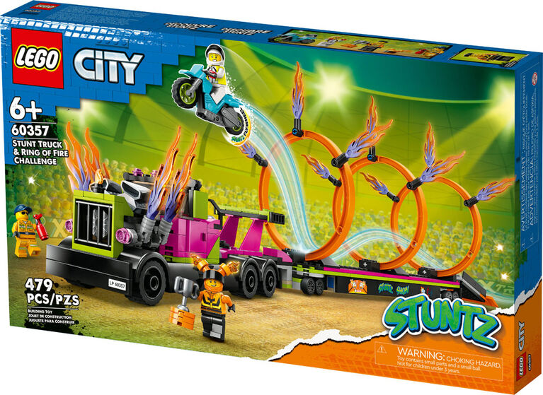 LEGO City La camionnette de cascade et le défi des cercles de feu 60357 Ensemble de jeu de construction (479 pièces)