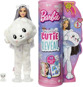 Barbie Cutie Reveal Snowflake Sparkle Doll - Polar Bear Plush Costume