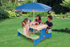 Little Tikes - Easy Store - Grande table de pique-nique bleu et verte avec parasol