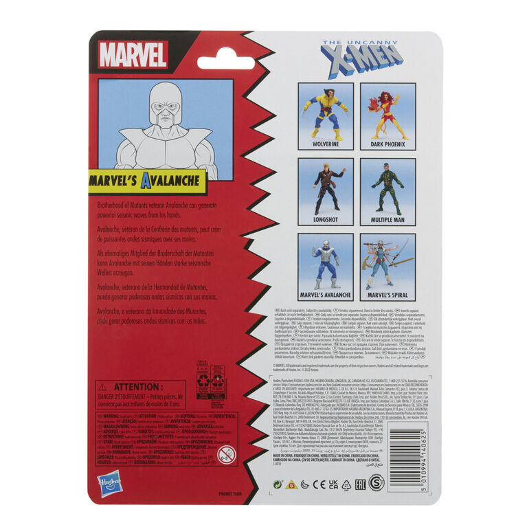 Marvel Legends Series X-Men, figurine articulée Marvel's Avalanche classique de 15 cm, 2 accessoires