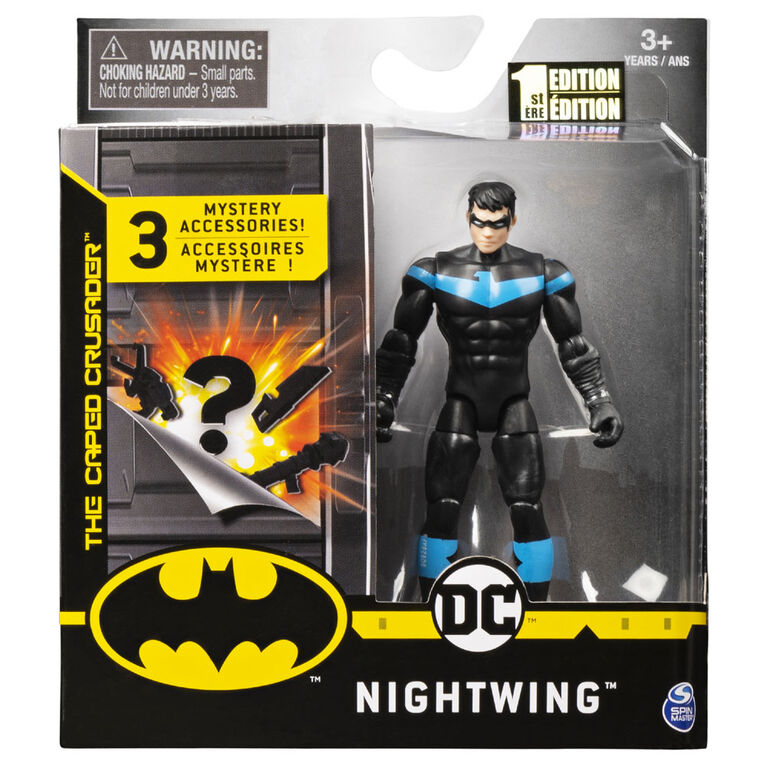 Batman 4-Inch Nightwing Action Figure with 3 Mystery Accessories, Mission 1