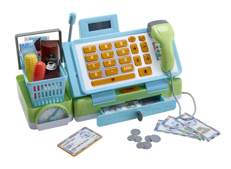 Just Like Home Caisse Enregistreuse Parlante Bleue Toys R Us Canada