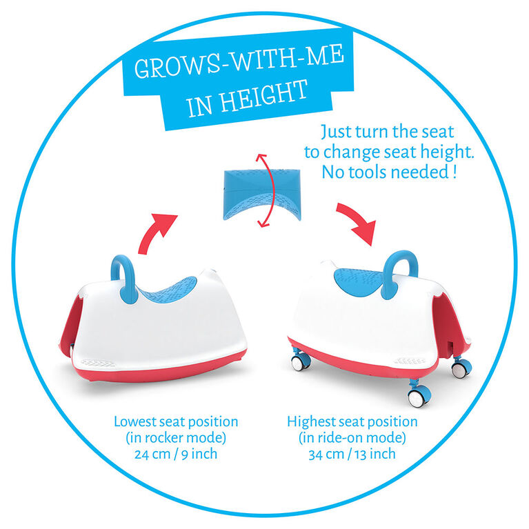 Chillafish Trackie, Rocker, Walker, Ride-On & Play Train All in One, Blue & Red