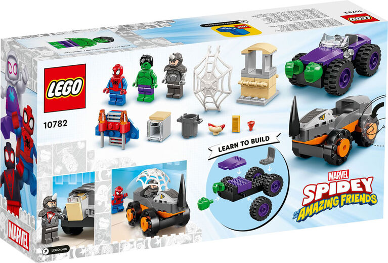 LEGO Marvel Spider-Man et ses amis extraordinaires Le combat en camions entre Hulk et Rhino 10782 (110 pièces)