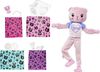 Barbie Cutie Reveal Doll and Accessories, Cozy Cute Tees Teddy Bear in "Love" T-shirt, Purple-Streaked Pink Hair and Brown Eyes
