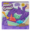 Kinetic Sand Sandbox Set, 1lb Play Sand- 1 per order, colour may vary (Each sold separately, selected at Random), Sandbox Storage, 4 Molds and Tools, Sensory Toys