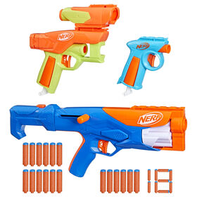 Nerf N Series, Gear Up Pack, 3 blasters, 18 fléchettes Nerf N1 compatibles uniquement avec les blasters Nerf N Series - Notre exclusivité