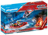 Playmobil - Brigade de pompiers avec bateau et hélicoptère