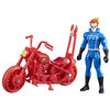 Marvel Legends Series Retro 375 Collection, figurine Ghost Rider de 9,5 cm avec véhicule, dès 4 ans