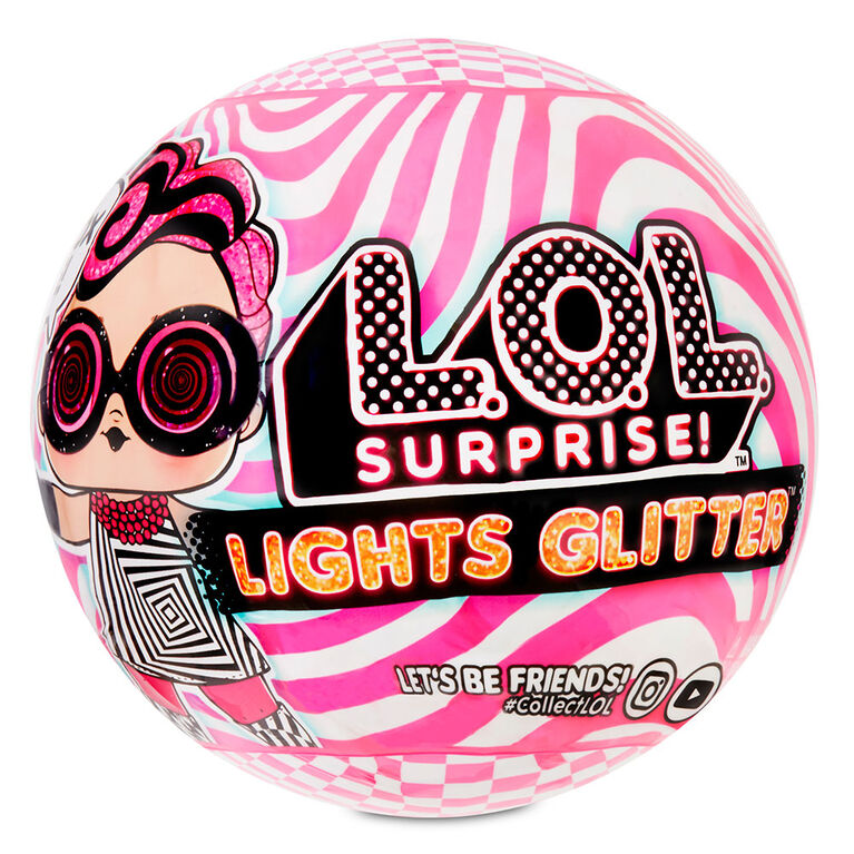 Poupée L.O.L. Surprise! Lights Glitter avec 8 surprises incluant des surprises de lumière noire