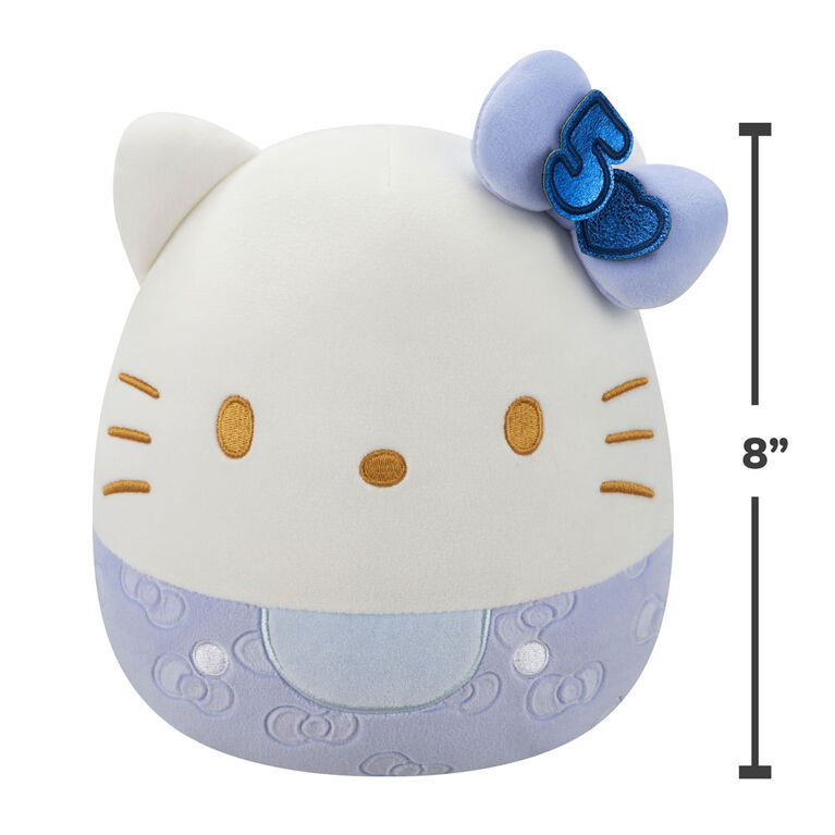 Squishmallows 8" Plush - Hello Kitty 50th Anniversary Embossed Bows: Blue Hello Kitty