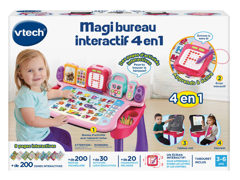 Vtech Magi bureau interactif 4 en 1 - Rose - Notre exclusivité - Édition française