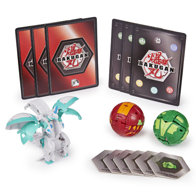 Bakugan Starter Pack 3-Pack, Haos Hyper Dragonoid, Collectible Action Figures