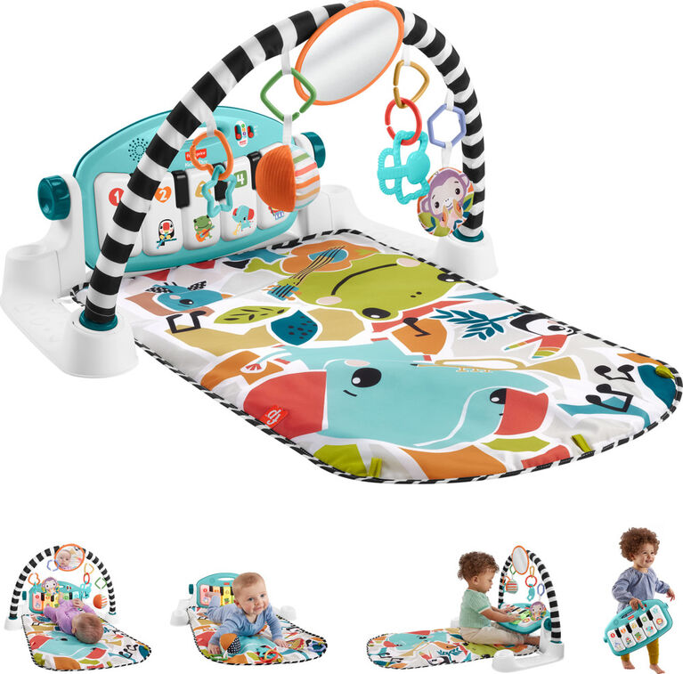Fisher-Price Tapis piano Lumières et Apprentissage, bleu, français