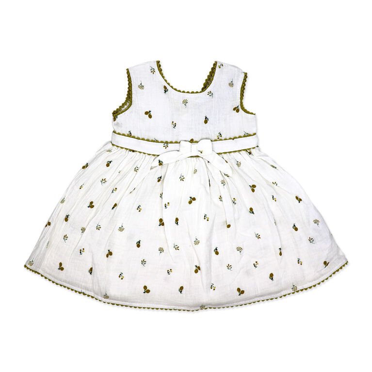 Rock a Bye Baby Muslin Cream Dress 3-6M