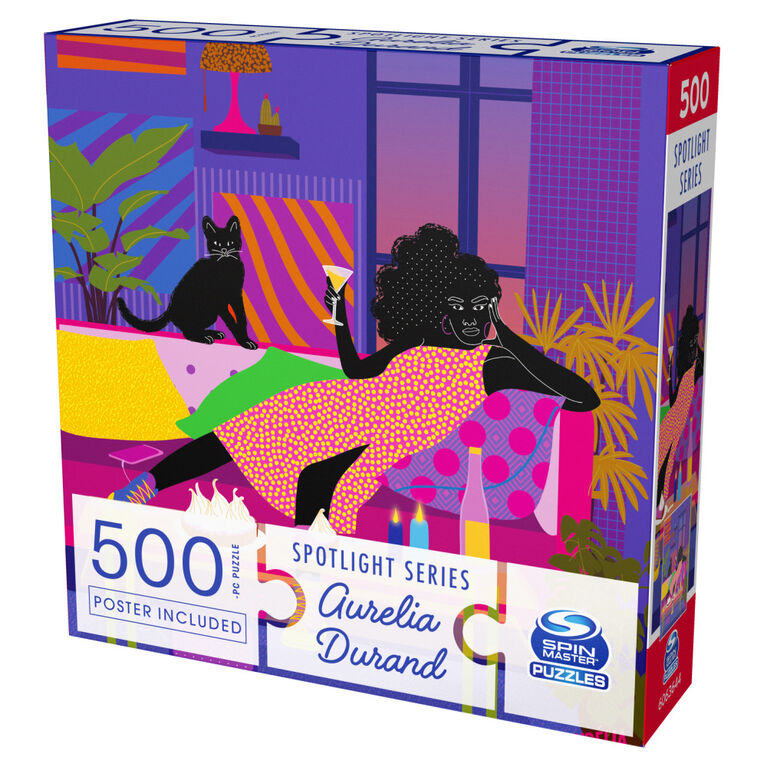 500-Piece Jigsaw Puzzle, Artist Spotlight Series Aurelia Durand, Lemon Cake, by Spin Master Puzzles - English Edition