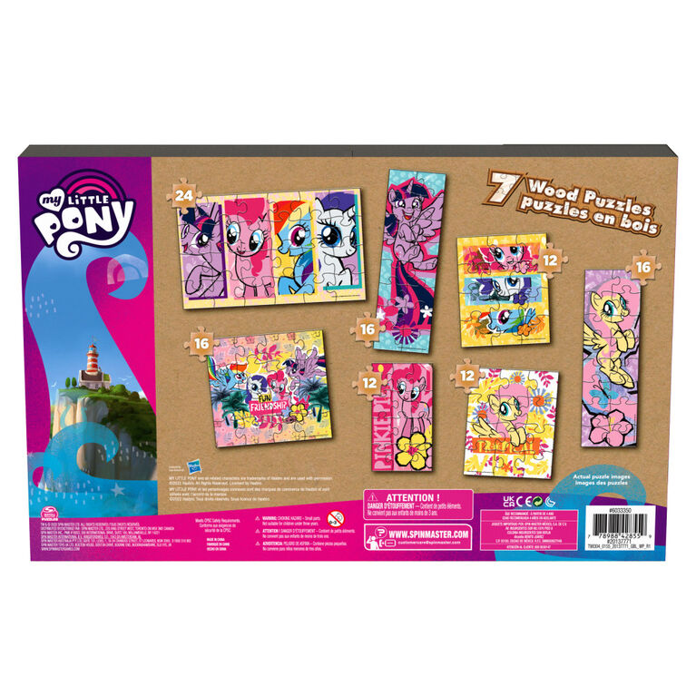 My Little Pony, 7 Wood Puzzle Pack Jigsaw Activity Bundle 12-Piece 16-Piece 24-Piece