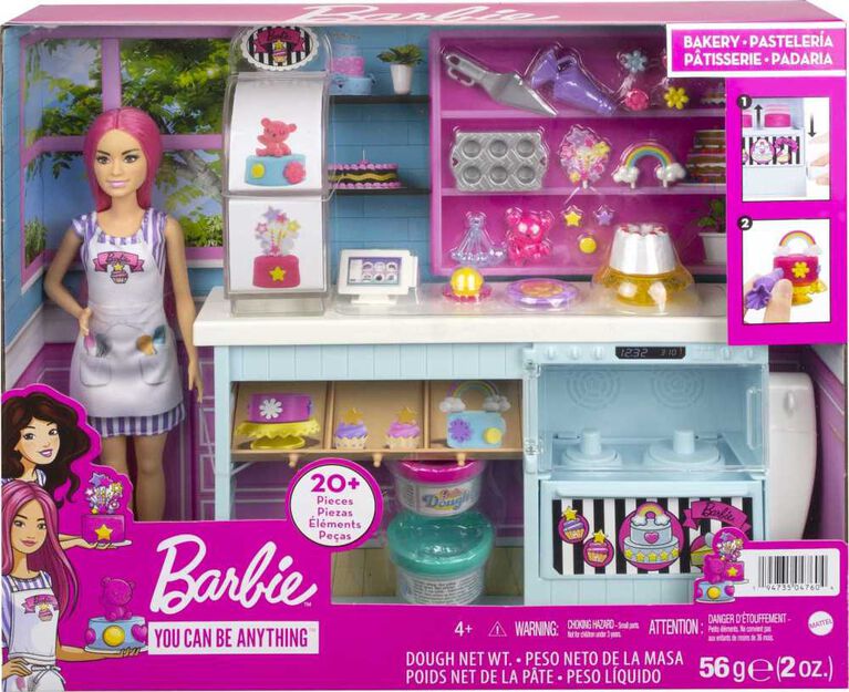 Coffret de jeu Pâtisserie ​Barbie avec poupée à silhouette Petite de 30,5cm (12po)