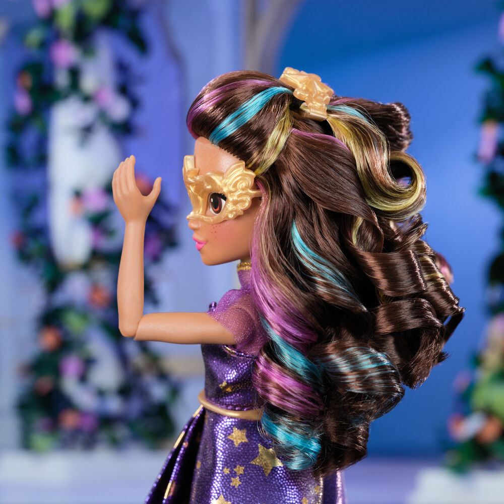 Unicorn Academy Sophia Deluxe Masquerade Ball Doll with 9 Doll Accessories Rainbow Streaked Hair 9.5